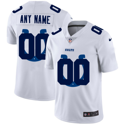 Indianapolis Colts Custom White Men's Nike Team Logo Dual Overlap Limited NFL Jersey